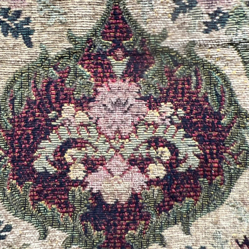 Vintage Square Tapestry Throw Pillow Cover Floral Damask Corded Edge (26